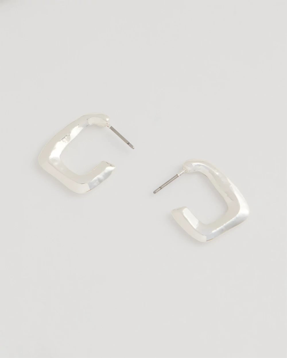 Chico's | Mini Silvertone Square Earrings/ Silver