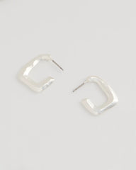 Chico's | Mini Silvertone Square Earrings/ Silver