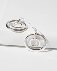 Chico's | Silver Tone Drop Pendant Earrings/ Silver