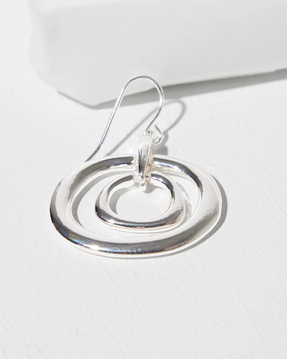 Chico's | Silver Tone Drop Pendant Earrings/ Silver