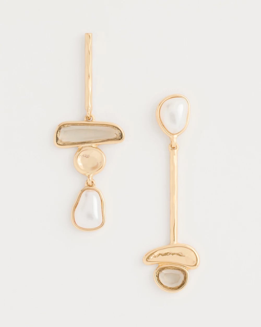 Chico's | Asymmetrical Pearlescent Linear Earrings/ Pearl