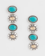 Chico's | Turquoise Mixed Metal Linear Earrings/ Turquoise