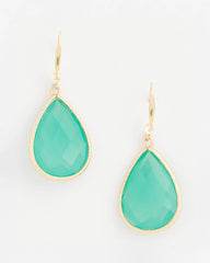Chico's | Green Teardrop Fishwire Earrings/ Green