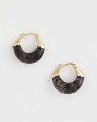Chico's | Marble Gold Hoop Earrings/ Gold