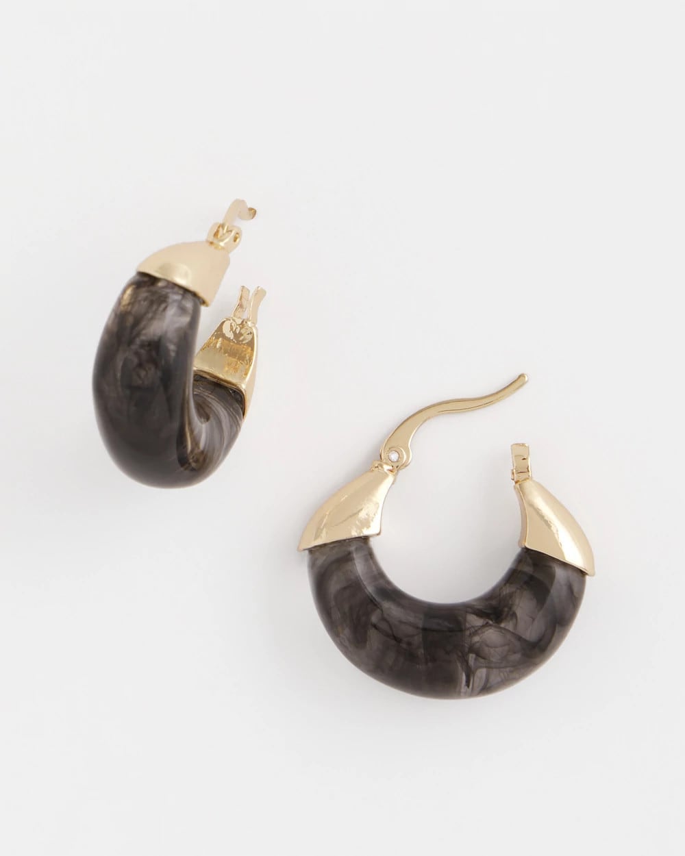 Chico's | Marble Gold Hoop Earrings/ Gold