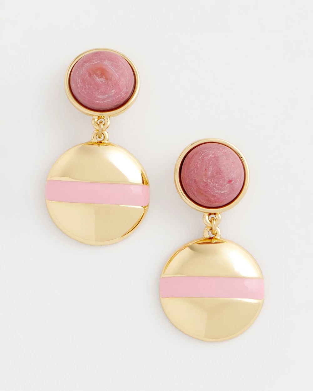 Chico's | Pink Enamel Sphere Drop Earrings/ Pink