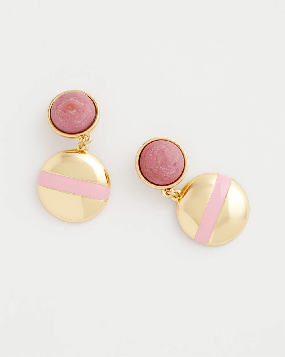 Chico's | Pink Enamel Sphere Drop Earrings/ Pink