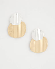 Chico's | Crinkle Mixed Metal Earrings/ Mixed Metals