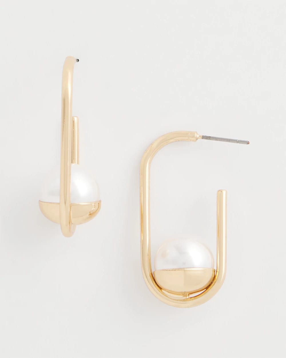 Chico's | Pearl Gold Hoop Earrings/ Pearl
