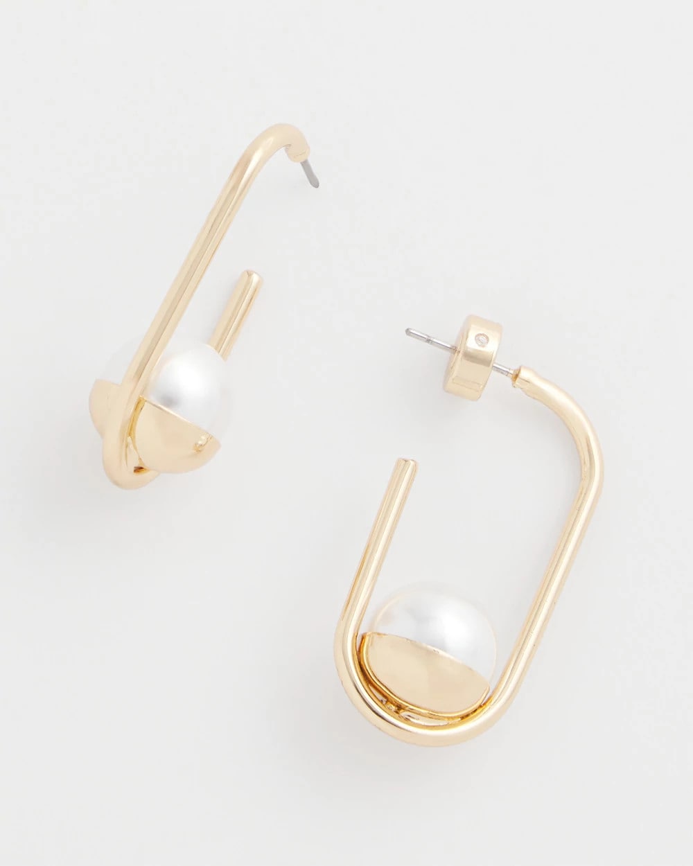 Chico's | Pearl Gold Hoop Earrings/ Pearl