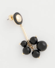 Chico's | Linear Black Bead Cluster Earrings/ Black