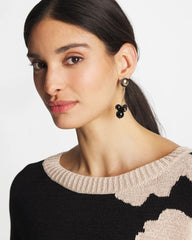 Chico's | Linear Black Bead Cluster Earrings/ Black