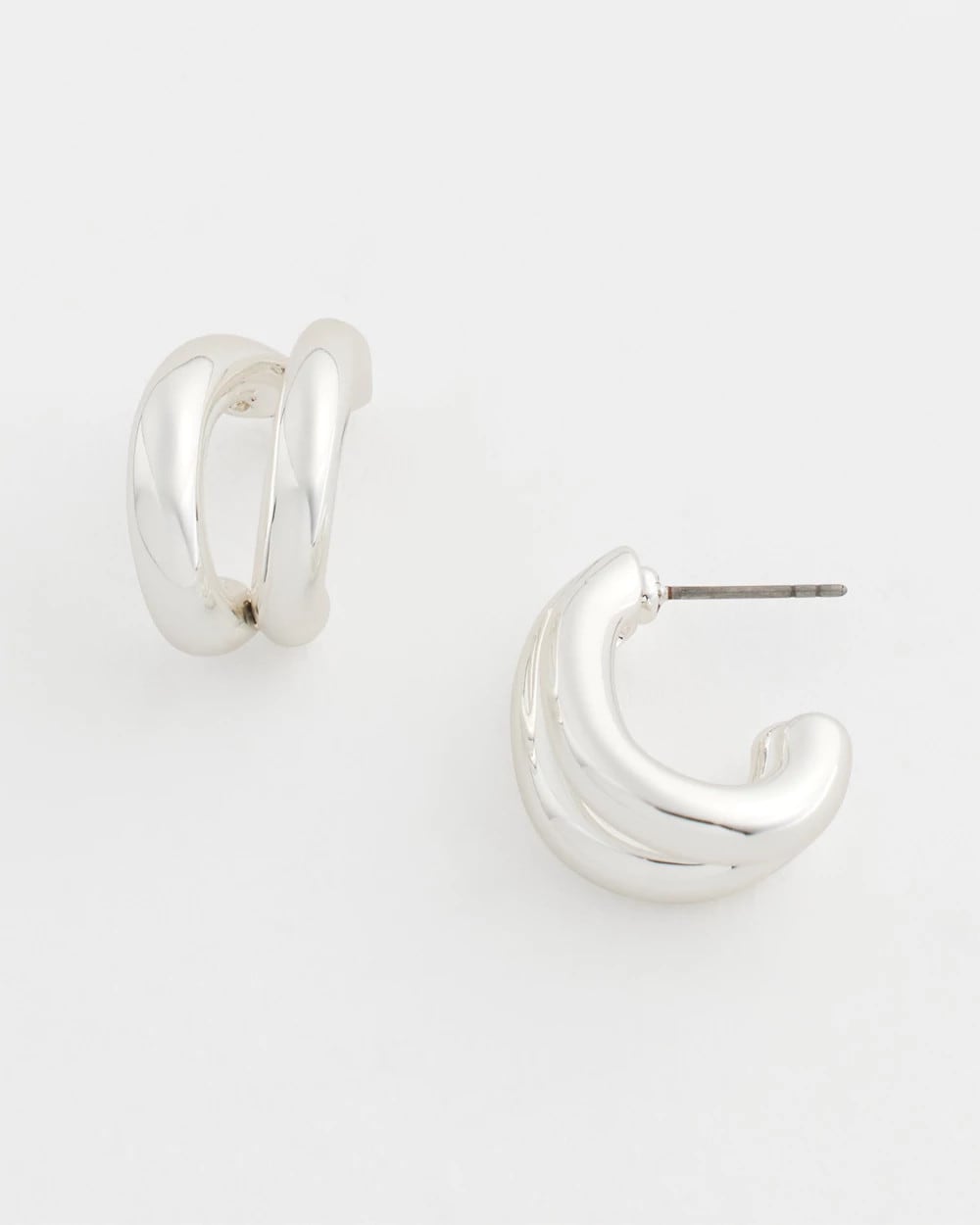 Chico's | Silver Double Mini Hoop Earrings/ Silver