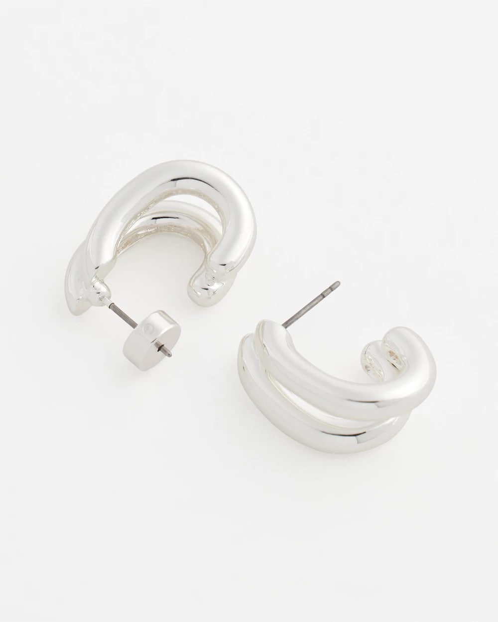 Chico's | Silver Double Mini Hoop Earrings/ Silver