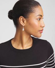 Chico's | No Droop™ Silver Tone Teardrop Threader Earrings/ Silver