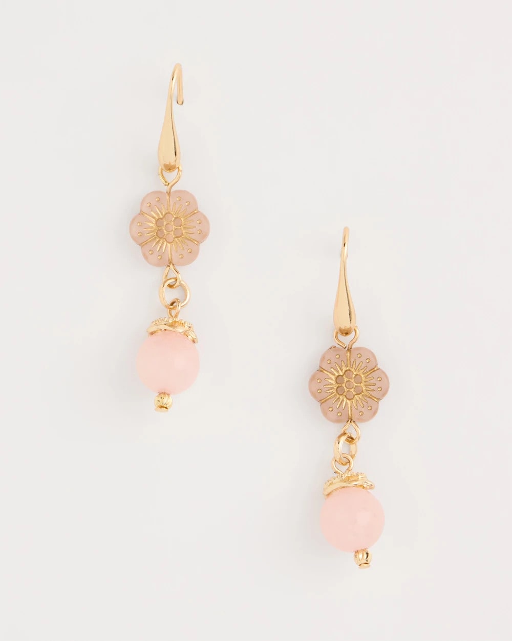 Chico's | Flower Beaded Drop Earrings/ Orchid