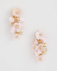 Chico's | Pink Flower Cluster Drop Earrings/ Pink