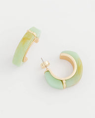 Chico's | Aqua Tone Hoop Earrings/ Aqua