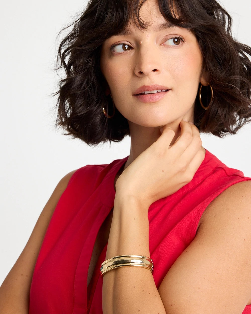 Chico's | Mixed Metal Hinge Cuff Bracelet/ Mixed Metals