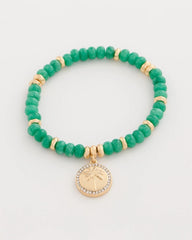 Chico's | Genuine Jade Charm Stretch Bracelet/ Green