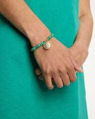 Chico's | Genuine Jade Charm Stretch Bracelet/ Green