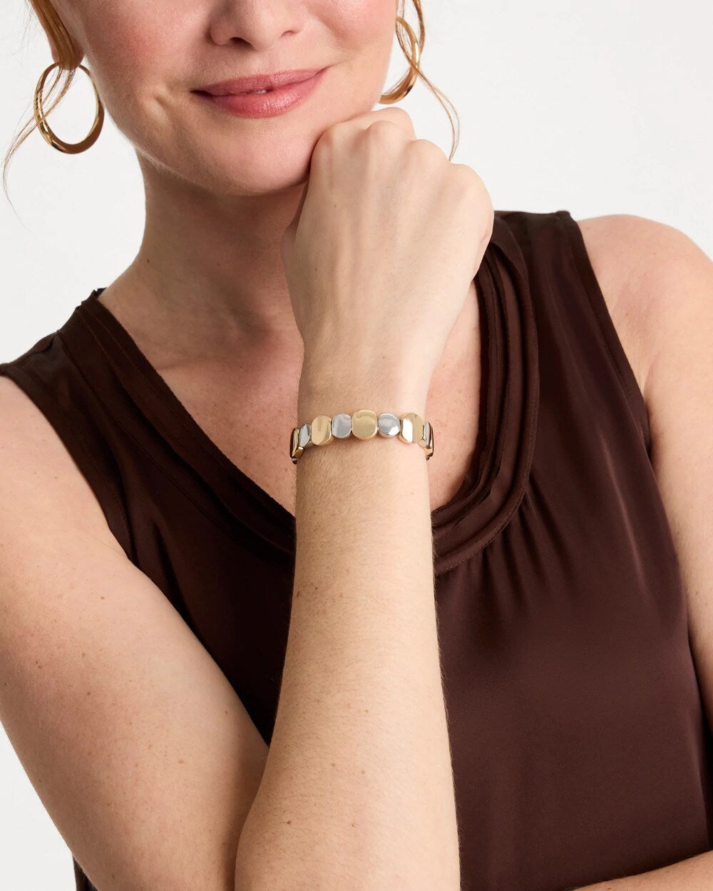Chico's | Mixed Metals Glam Stretch Bracelet/ Mixed Metals