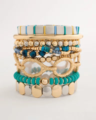 Chico's | Glam Teal Slice Stretch Bracelet/ Teal