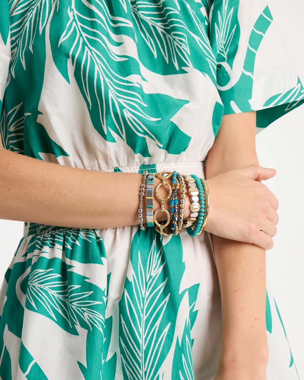 Chico's | Glam Teal Slice Stretch Bracelet/ Teal