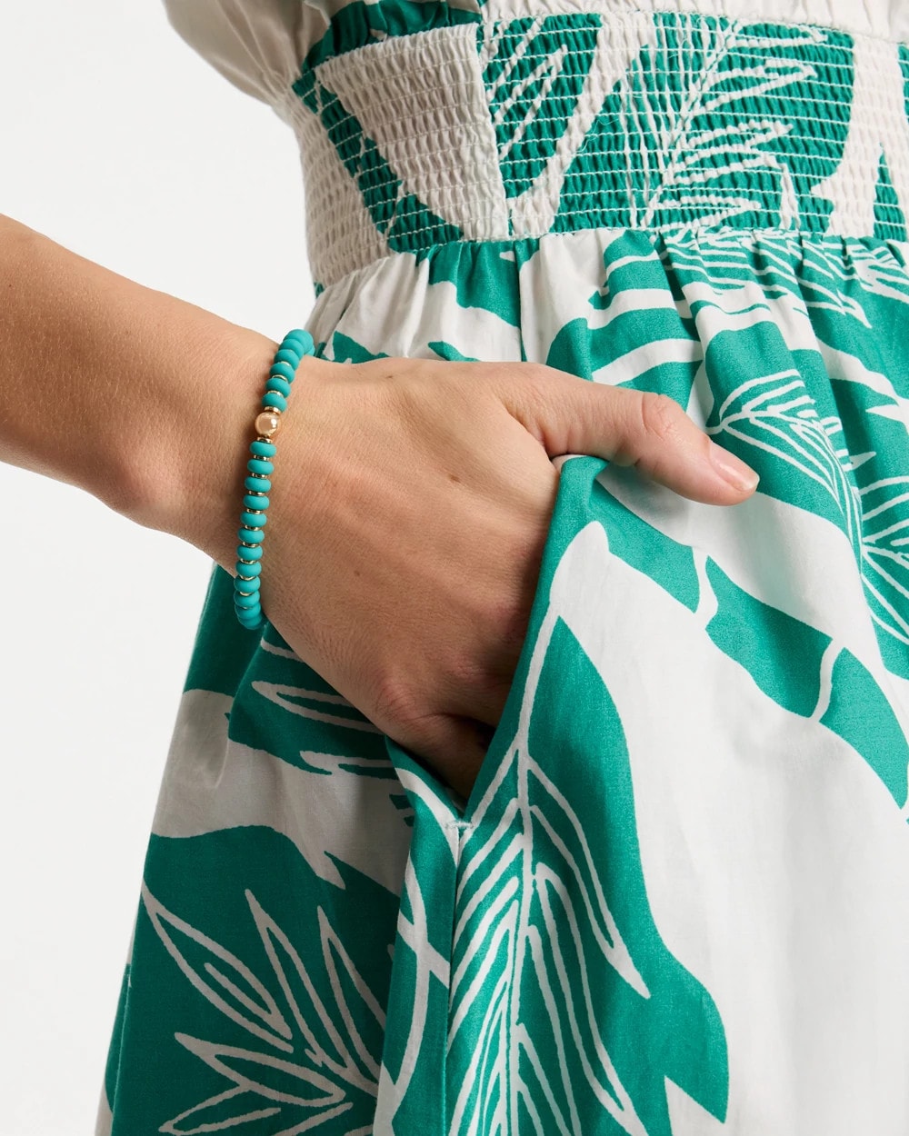 Chico's | Green Round Stretch Bracelet/ Teal