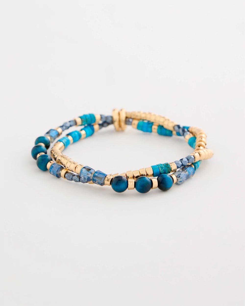 Chico's | Genuine Teal Tiger's Eye Stretch Bracelet/ Teal