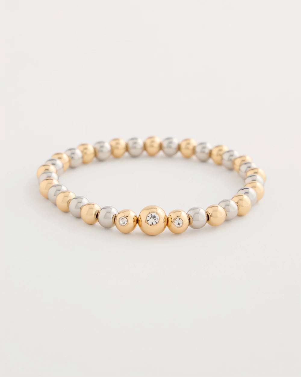 Chico's | Mixed Metal Beaded Stretch Bracelet/ Mixed Metals
