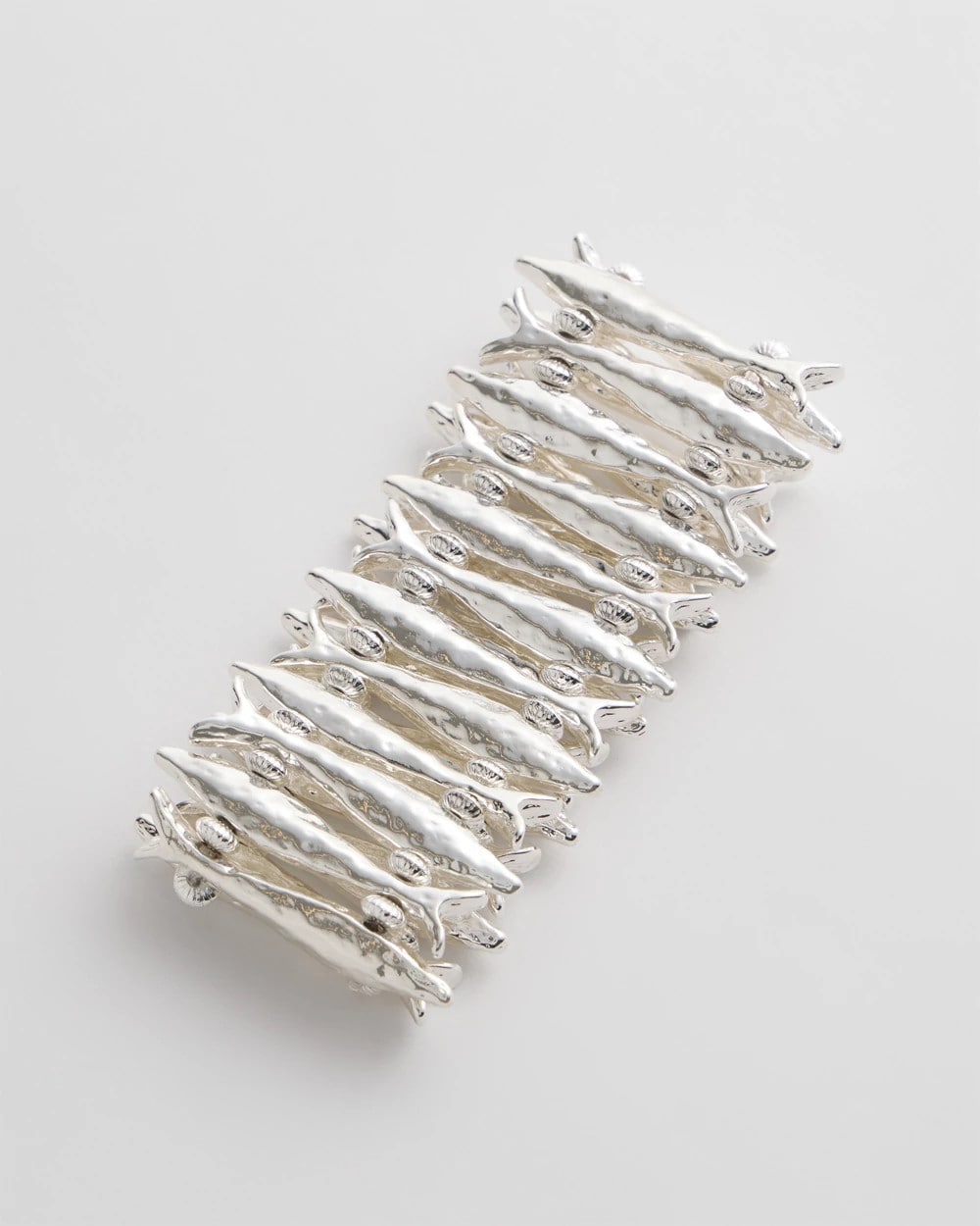 Chico's | Silvertone Fish Stretch Bracelet/ Silver