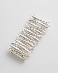 Chico's | Silvertone Fish Stretch Bracelet/ Silver