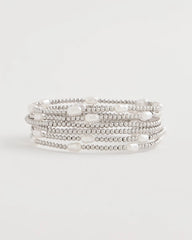 Chico's | Pearlescent Bead Ball Bracelet/ Silver