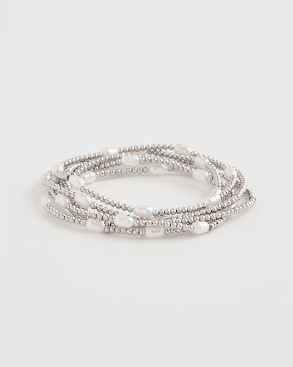 Chico's | Pearlescent Bead Ball Bracelet/ Silver