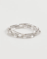 Chico's | Pearlescent Bead Ball Bracelet/ Silver