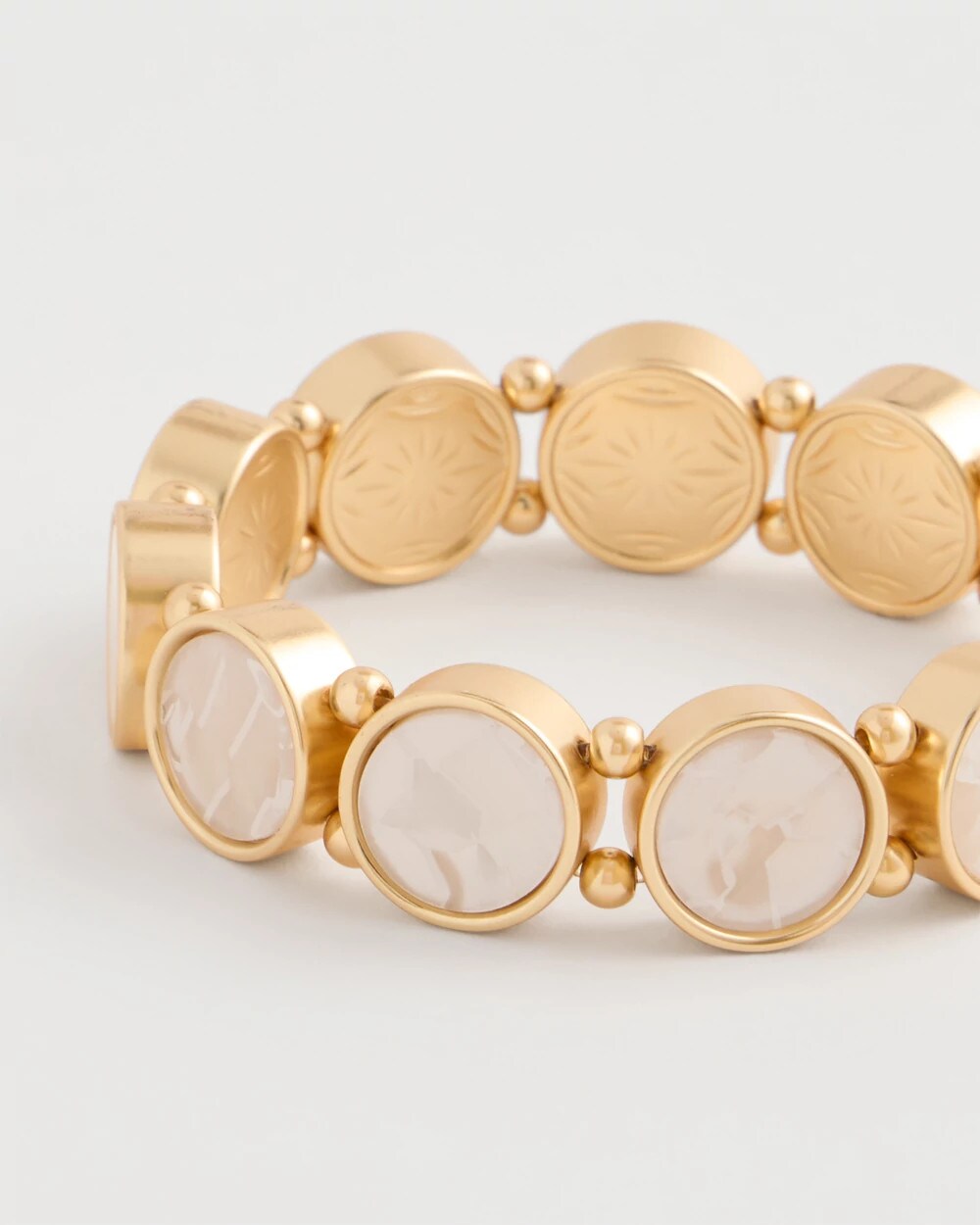 Chico's | Pearlescent Goldtone Stretch Bracelet/ Gold