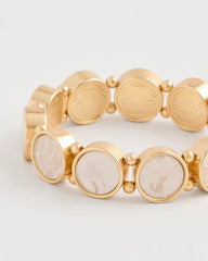 Chico's | Pearlescent Goldtone Stretch Bracelet/ Gold
