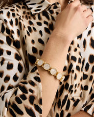 Chico's | Pearlescent Goldtone Stretch Bracelet/ Gold