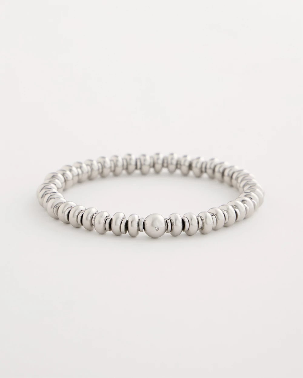 Chico's | Silvertone Rounded Stretch Bracelet/ Silver