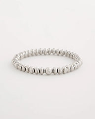 Chico's | Silvertone Rounded Stretch Bracelet/ Silver
