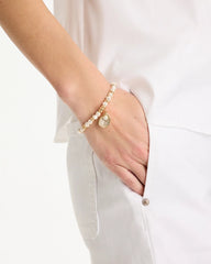 Chico's | Pearlescent Stretch Charm Bracelet/ Pearl