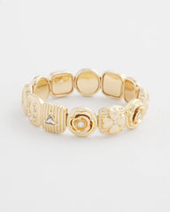 Chico's | Stretch Lucky Charm Bracelet/ Gold
