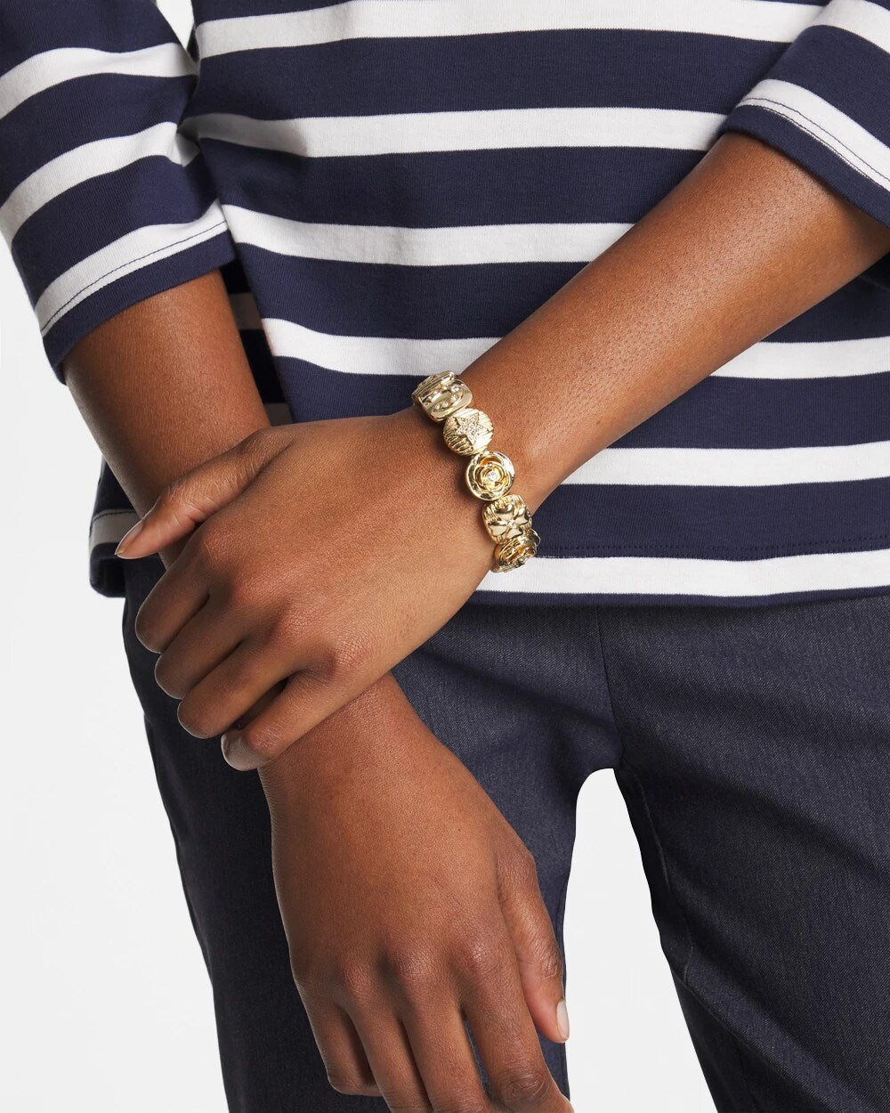 Chico's | Stretch Lucky Charm Bracelet/ Gold