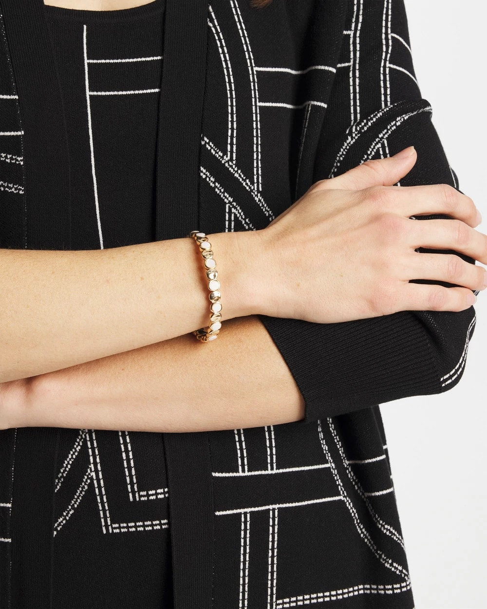 Chico's | Pearl Mini Circle Stretch Bracelet/ Pearl