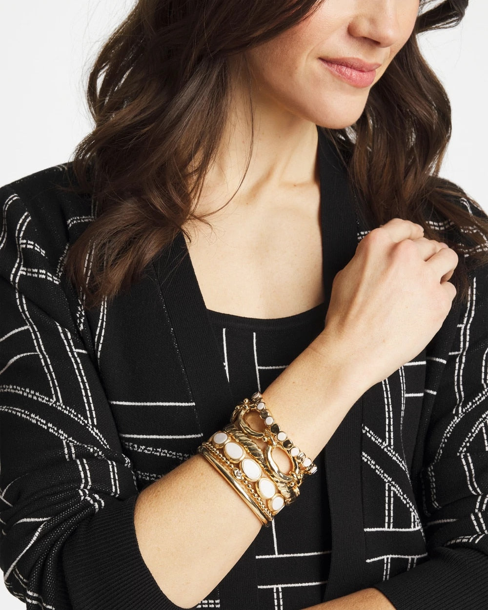 Chico's | Pearl Mini Circle Stretch Bracelet/ Pearl