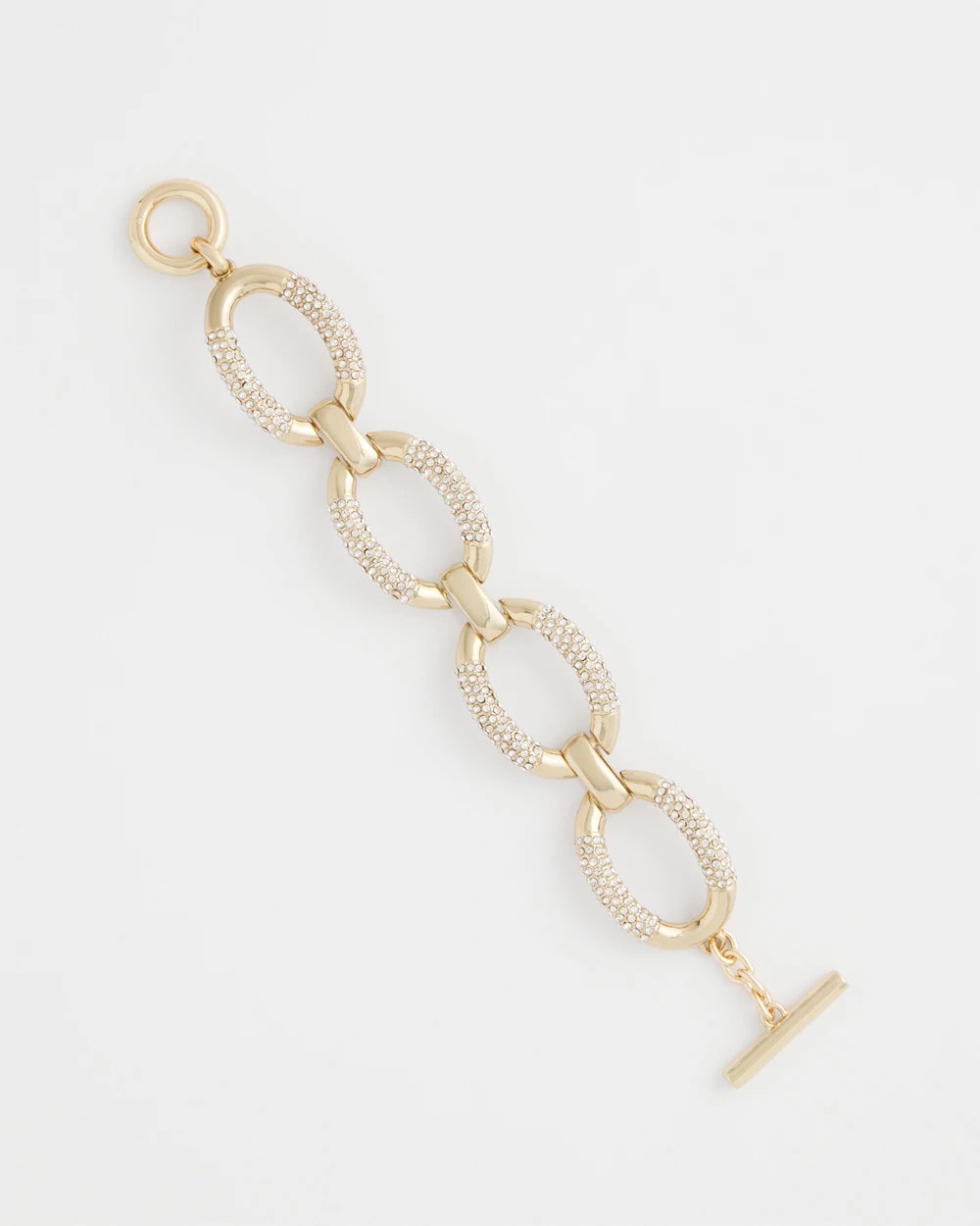 Chico's | Large Pave Link Toggle Bracelet/ Gold