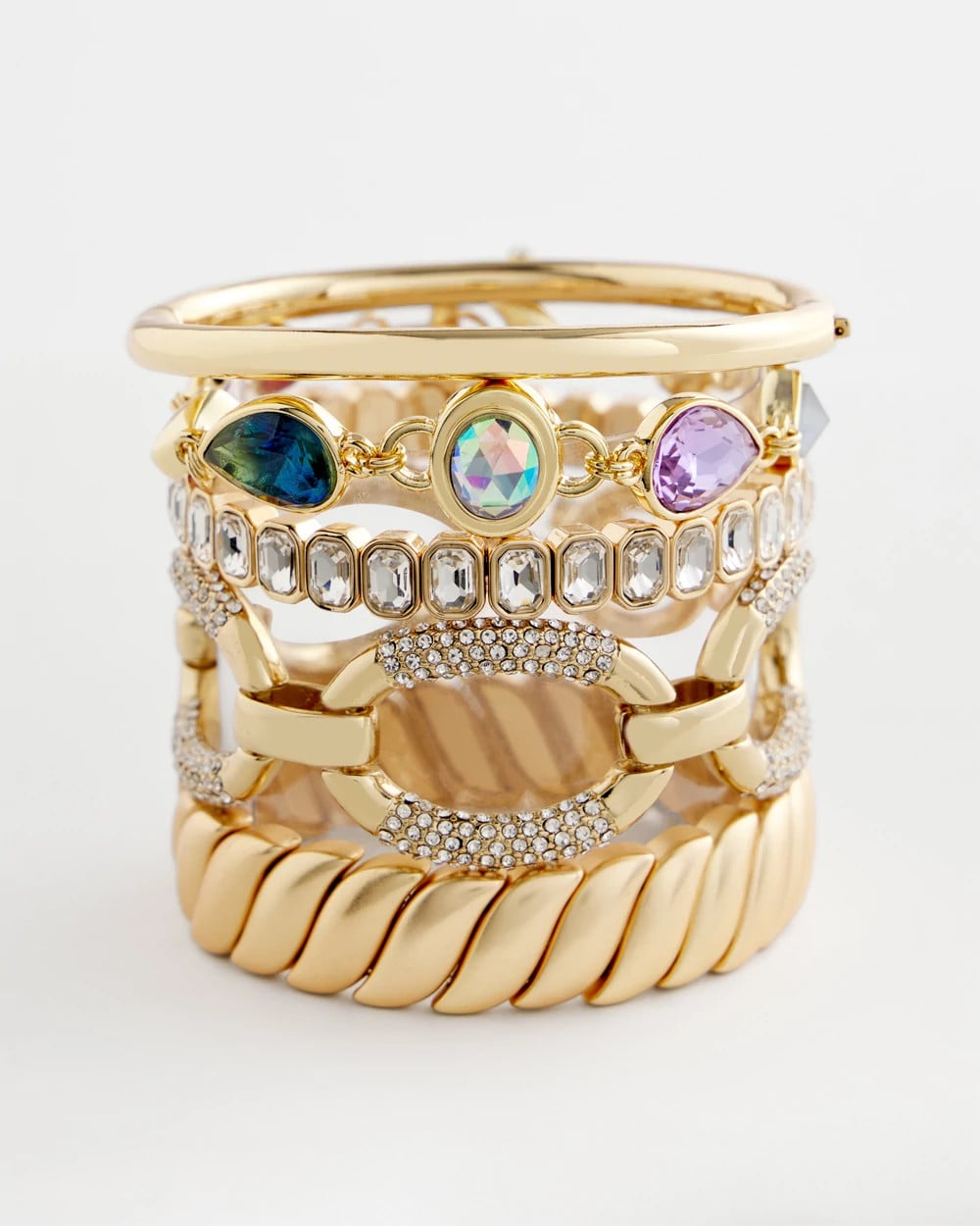 Chico's | Large Pave Link Toggle Bracelet/ Gold