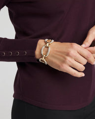 Chico's | Large Pave Link Toggle Bracelet/ Gold