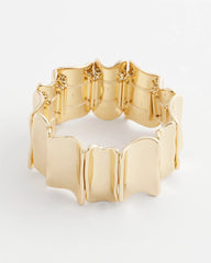 Chico's | Gold Wavy Stretch Cuff/ Gold